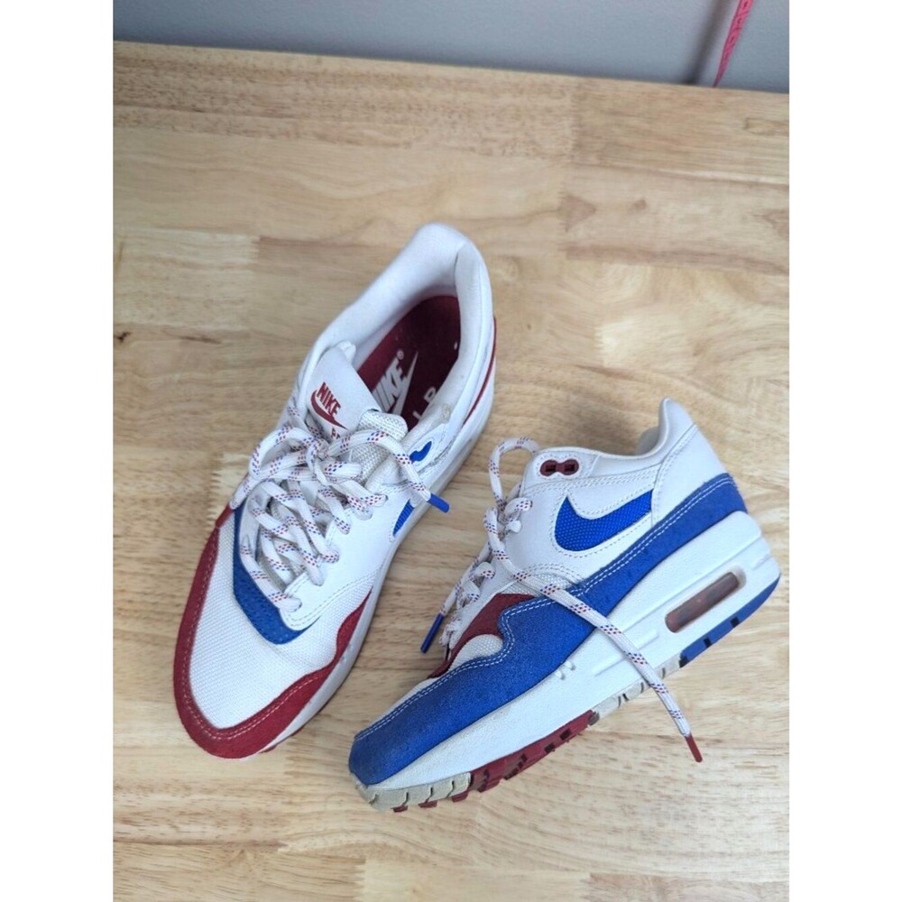 Nike | Air Max 1 Puerto Rico Pa'lante White Red Blue Sneakers Womens Size W 5.5